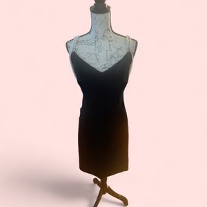 Shein Curve black velour dress with fully adjustable pearls